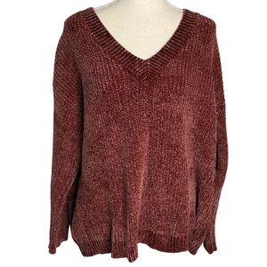Rag Poets Chenille V-Neck Sweater Large‎